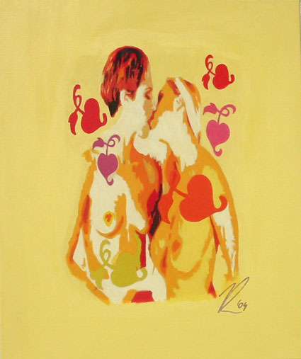 Kühler K." (warm serviert) by Kave Atefie - erotic art painting for sale